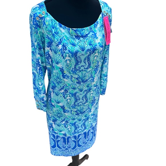 Lilly Pulitzer Dresses & Skirts - Lilly Pulitzer blue Sophie Dress, ‘Seeing Double’ pattern. Size L NWT